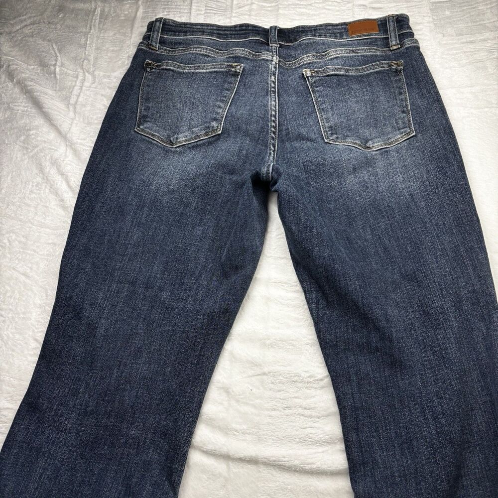 Judy Blue Straight Fit Jeans Women's 13/31 Dark Wash Blue Mid Rise Stretch - Picture 4 of 13